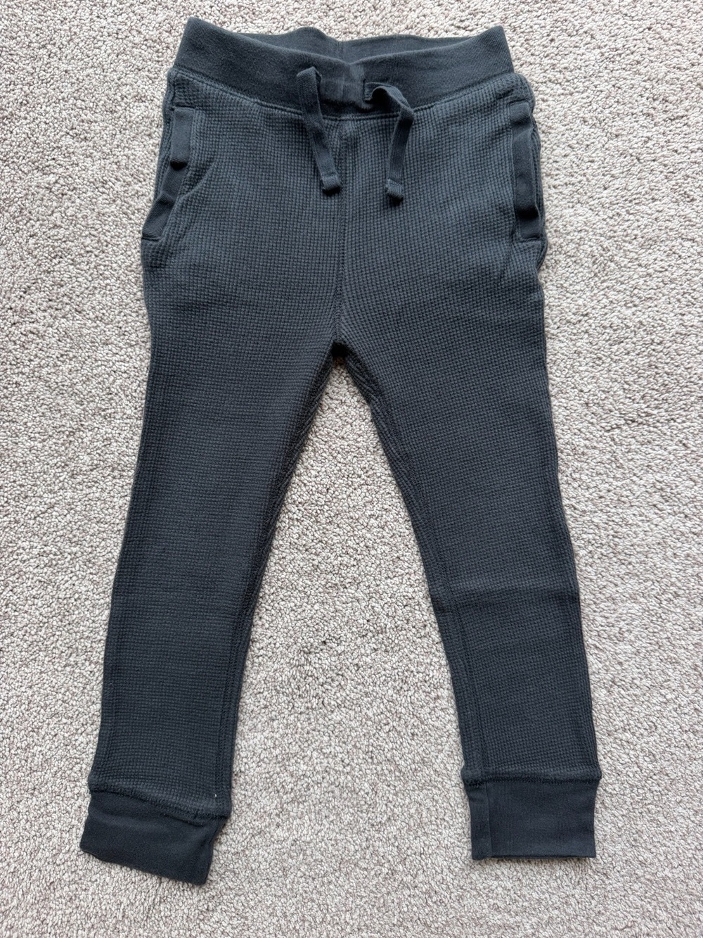 GAP Black Waffle-Knit Joggers for Kids